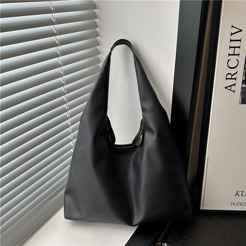 Borsa Shopping in Pelle PU Grande Capacità per Donna Retrò Lucida Grana Litchi Borsa Sottobraccio Pendolarismo Moda