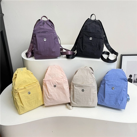Women's Fashion Nylon Chest Bag Mini Backpack Lightweight Waterproof Multi-way Crossbody Bag Casual Versatile Travel Bag
