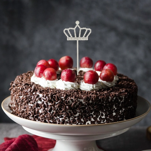 Decorazione per Torta a Corona con Strass Luccicanti Tiara in Lega di Metallo per Feste di Compleanno Matrimoni