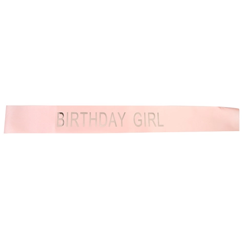 Écharpe Birthday Girl en Satin Or Rose Champagne Décorations de Fête d'Anniversaire pour Filles et Femmes Articles de Fête