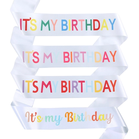 Écharpe Arc-en-ciel Its My Birthday Ruban de Satin Décoration Fête d'Anniversaire Écharpe Birthday Queen pour Femmes Filles Accessoires