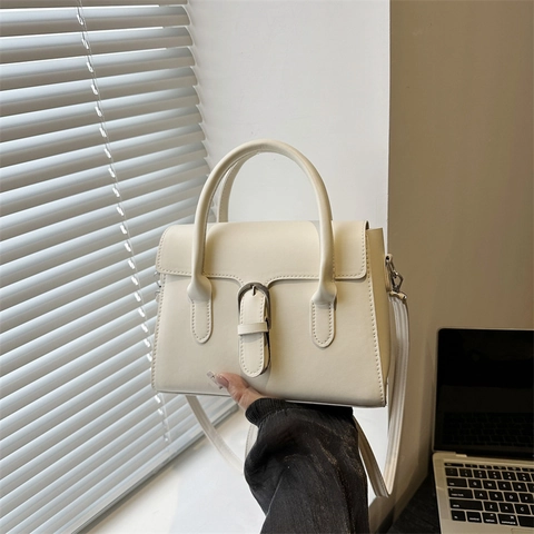 Trendy Πολυτελής Γυναικεία Τσάντα Χειρός από Δέρμα PU Μικρή Τετράγωνη Τσάντα Με Ρυθμιζόμενο Ιμάντα Τσάντα Ώμου Μετακίνησης Μεταλλική Πόρπη