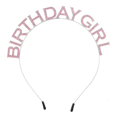 Birthday Girl Letter Headband Alloy Rhinestone Tiara For Women Girls Birthday Party Hair Accessories Crown Gift