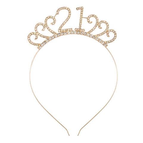 Lussuosa Cerchietto per Capelli in Lega con Strass per 21 Compleanno Tiara per Donna Decorazioni per Feste di Compleanno Oro Argento Oro Rosa Corona Accessori per Capelli