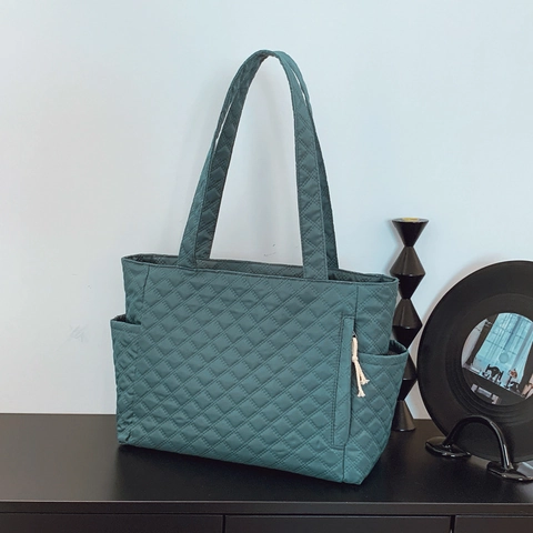 Damen Große Kapazität Gesteppte PU Leder Tragetasche Mode Steppnaht Unterarm Schultertasche Einfache Lässige Alltag Handtasche