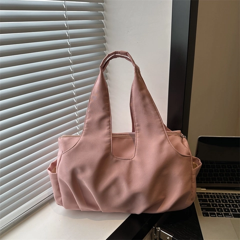 Women Large Capacity Nylon Tote Bag Lightweight Waterproof Sporty Shoulder Handbag For Fitness Dance Travel Gym Daily