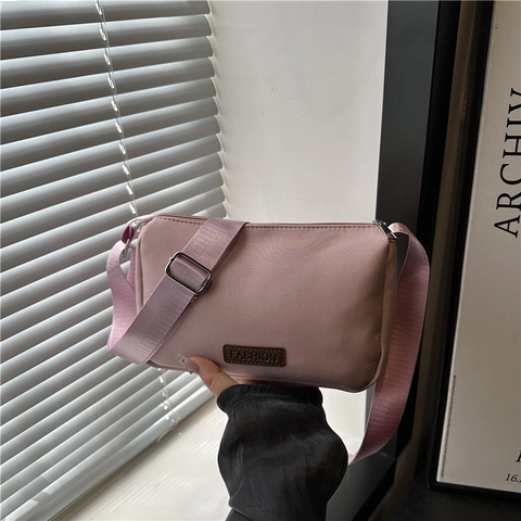 Minimalistische Damen Umhängetasche Segeltuch Nylon Kleine Quadratische Tasche Mit Verstellbarem Gurt Für Den Alltag