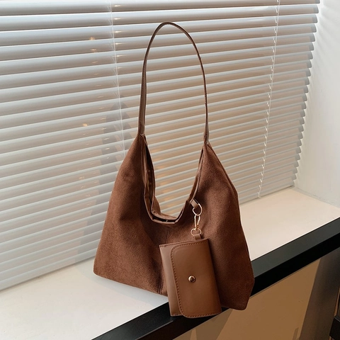 Damen Retro Matt PU Leder Umhängetasche Große Kapazität Minimalistische Hobo Tasche Mit Abnehmbarem Beutel Pendler Tote Bag