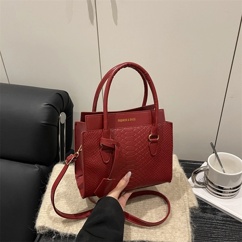 Borsa a Mano da Donna Elegante in Pelle PU con Goffratura a Coccodrillo Borsa a Spalla Lady Office Borsa a Tracolla