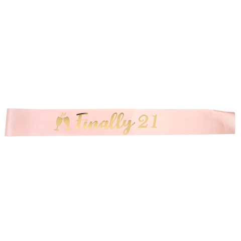 Finally 21 Geburtstag Mädchen Schärpe Satin Band Für Geburtstagsfeier Dekoration Vergoldete Beschriftung Schärpe Damen Accessoires