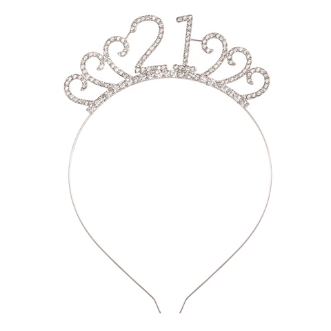 Lussuosa Cerchietto per Capelli in Lega con Strass per 21 Compleanno Tiara per Donna Decorazioni per Feste di Compleanno Oro Argento Oro Rosa Corona Accessori per Capelli