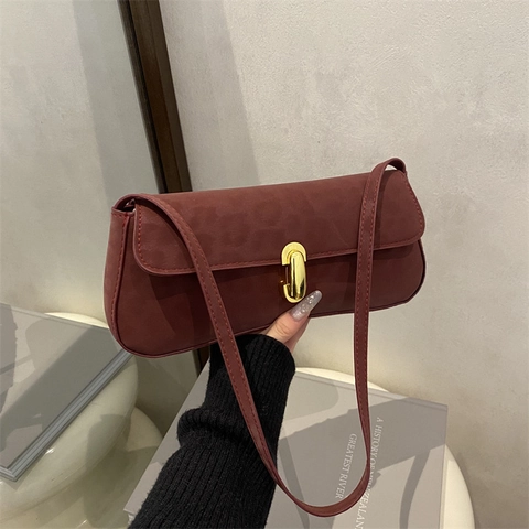 Women Leopard Print Shoulder Bag Vintage PU Leather Underarm Baguette Bag With Gold Metal Lock Urban Simplicity Fashion Square Bag