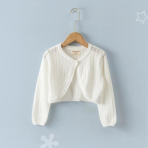 Cardigan in Maglia di Cotone per Neonata Bolero Traforato Protezione Solare Sottile Capispalla Estivi per Bambini