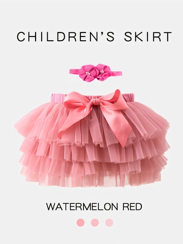 Ensemble Jupe Tutu Et Bandeau Fleur Pour Bébés Filles Jupe Bouffante En Filet Multicouche Avec Nœud En Satin Pour Anniversaire