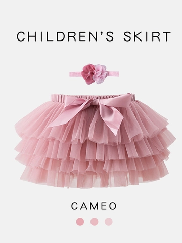 Baby Mädchen Mesh Tutu Rock Mit Blumen Stirnband Modal Baumwolle Gestufter Flauschiger Rock Für Geburtstag Party Fotografie
