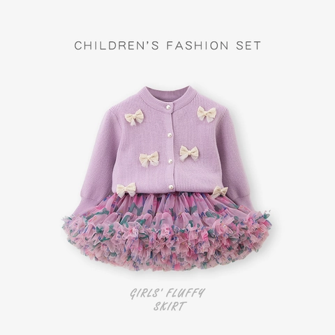 Gilet en Tricot de Coton Style Coréen pour Filles Pull Avec Nœud Doux Et Boutons de Perle Haut à Manches Longues Automne