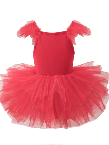 Abito Tutù da Balletto per Bambine Senza Maniche Body da Danza in Cotone e Rete per Feste e Spettacoli Abbigliamento Danza