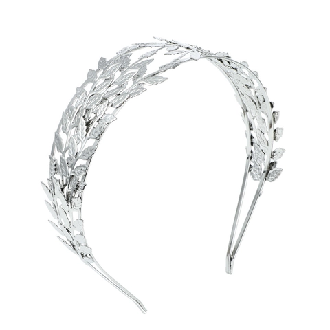 Baroque Style Leaf Headband For Women Greek Goddess Crown Headpiece Vintage Metallic Laurel Wreath Bridal Wedding Hair Accessories Gift