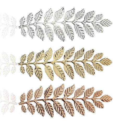Barok Metalen Blad Haarclip Griekse Bruid Kroon Goud Zilver Roségoud Bruiloft Feest Mode Hoofddeksels Voor Vrouwen