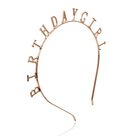 Birthday Girl Letter Headband Alloy Electroplated Metal Hair Band Birthday Party Celebration Accessories For Kids Girls