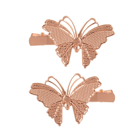 Vintage Metalen Holle Vlinder Haarspelden Elegante Retro Vergulde Vlinder Haarschuifjes Voor Dames Literair Haaraccessoires