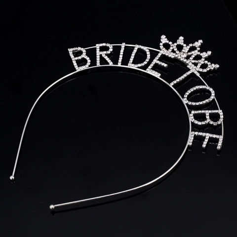Lussuoso Cerchietto con Lettera Bride To Be in Lega Dorata Tiara a Corona con Strass per Addio al Nubilato Matrimonio Gioielli per Capelli