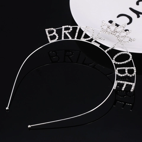 Lussuoso Cerchietto con Lettera Bride To Be in Lega Dorata Tiara a Corona con Strass per Addio al Nubilato Matrimonio Gioielli per Capelli