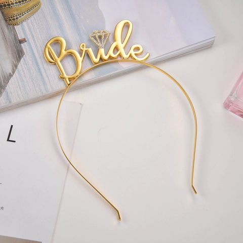 Cerchietto da Sposa in Lega con Strass Lettere Bride Copricapo per Matrimonio Addio al Nubilato Moda Donna Accessori Capelli