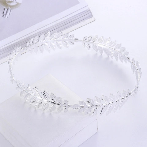Griekse Godin Blad Stirnband Barok Laurierkrans Bruids Bruiloft Haaraccessoires Goud Zilver Roségoud Metalen Tiara Kroon
