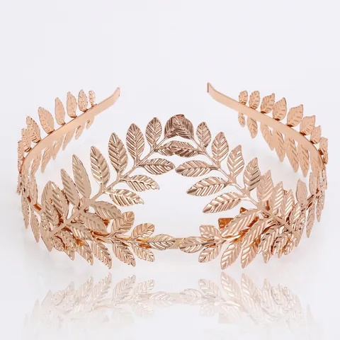 Cerchietto con Corona di Foglie in Metallo Barocco in Stile Greco Fascia per Capelli Sposa Matrimonio Compleanno Festa Regalo Donna