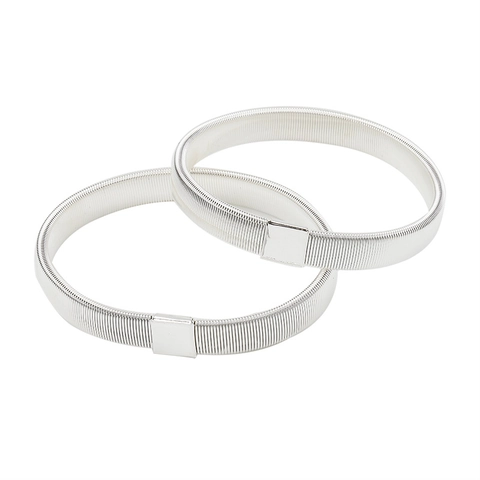Uomo Elastico Metallo Molla Reggimaniche Regolabile Camicia Reggimaniche Antiscivolo Fasce da Braccio Barman Polsini Bracciali Gioielli