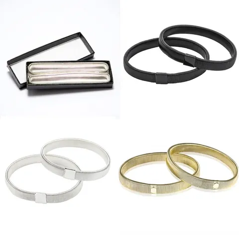 Elastic Metal Sleeve Garters Non-slip Shirt Armbands For Men Minimalist Iron Alloy Spring Arm Rings Wedding Party Accessories
