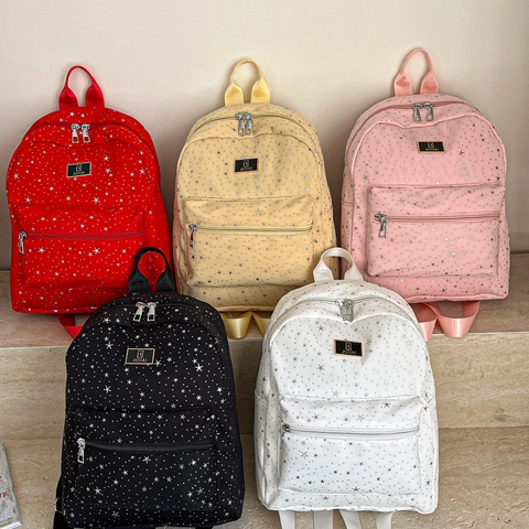 Zaino in Nylon con Stampa Stellata alla Moda da Donna Casual Minimalista con Motivo a Pentagramma per Scuola e Viaggi