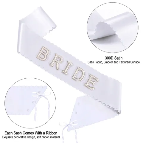 Braut Junggesellenabschied Haarreif Und Schärpe Set Mit Künstlicher Perle Strass Buchstaben Deko Für Hochzeit Party