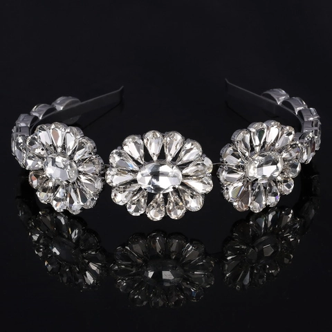 Cerchietto Per Capelli Con Fiori Di Strass In Lega Di Lusso Per Donna Accessorio Per Capelli Da Sposa Vintage Stile Cristallo Matrimonio