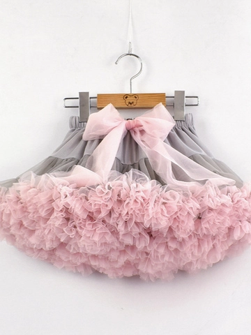 Puffy Tutu Skirt For Girls And Women Princess Multi Layer Mesh Pleated Tulle Skirt With Large Bow Birthday Party Gift Sweet Ballet Dance Skirt