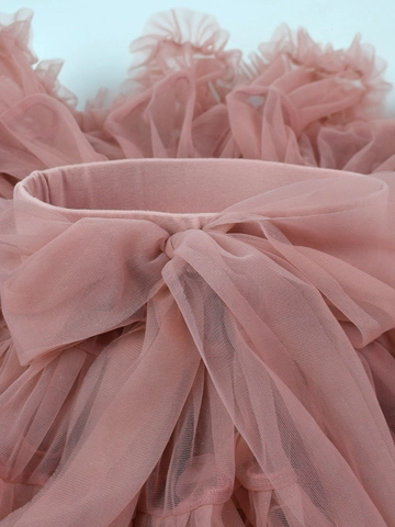 Puffy Tutu Skirt For Girls And Women Princess Multi Layer Mesh Pleated Tulle Skirt With Large Bow Birthday Party Gift Sweet Ballet Dance Skirt