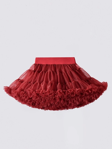 Girls Princess Mesh Tulle Tutu Skirt Cotton Lining Multi Layered Tiered Cake Skirt For Birthday Party Dance Kids Clothing