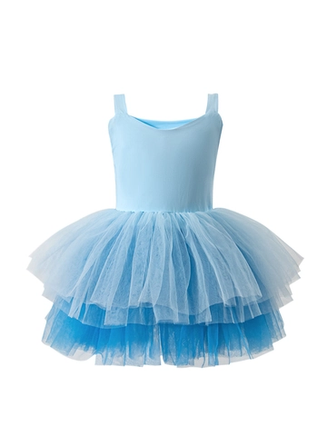 Abito Tutu da Balletto per Bambini Ragazze Canotta Principessa Abbigliamento Danza Senza Maniche Maglia a Strati Performance Festa