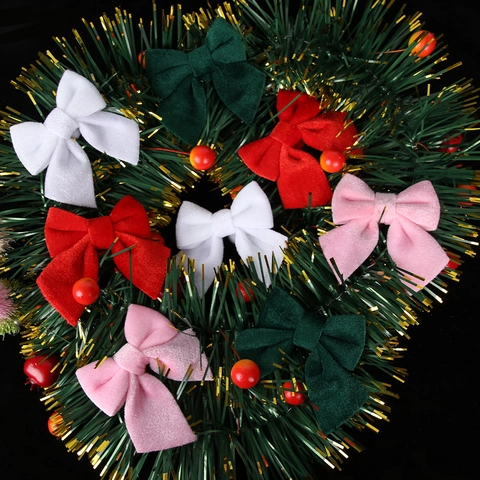 Christmas Velvet Bow Hanging Decorations For Christmas Tree Party Atmosphere Decoration Props Flannel Bowknots Ornaments