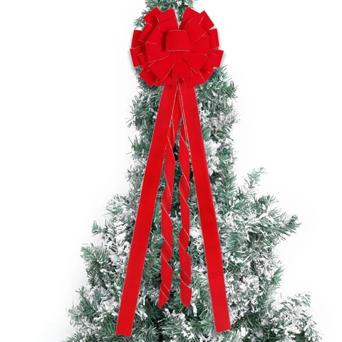 Große Weihnachts Rote Samtschleife Mit Goldrand Riesiger Schleifenbaumkronen Für Weihnachtsfeier Haustür Wanddekoration