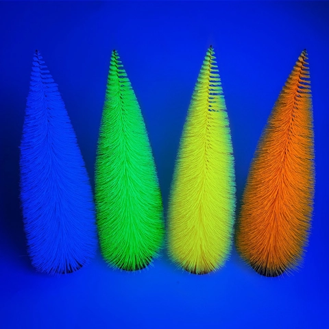 Mini Sapin de Noël Fluorescent Ornement de Table Coloré en Aiguilles de Pin Avec Base en Bois Décoration de Noël Brillante