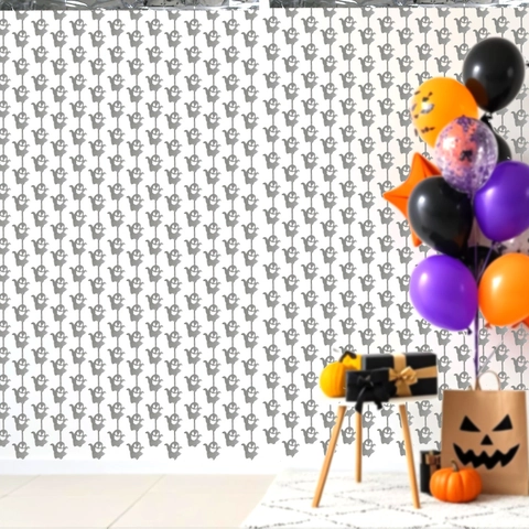 Tenda con Frange di Fantasmi di Halloween Decorazione per Feste Sfondo con Motivo a Fantasmi Fondale Sospeso per Porte