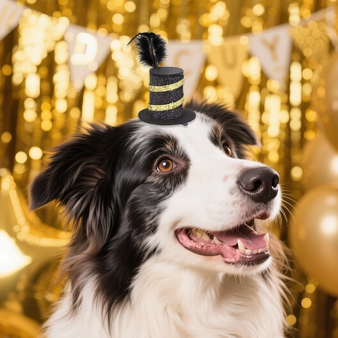 Neujahr Haustier Haarclip Schwarz Gold Pailletten Schleife Haarnadeln Für Hunde Katzen Mini Hut Krone Stern Haustier Festliche Zubehör