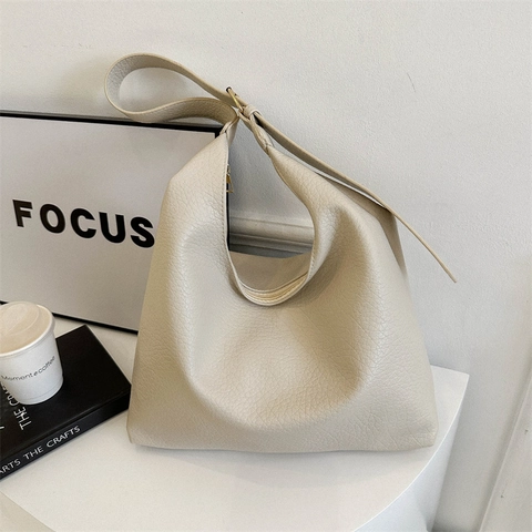 Grote Capaciteit Litchi Patroon PU Leer Tote Tas Voor Vrouwen Mode Hobo Schoudertas Met Verstelbare Riem Handtas Voor Woon-werkverkeer