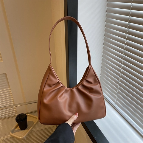 Borsa Sottobraccio Increspata da Donna Minimalista in Pelle PU Hobo Moda Nuvola Plissettata Borsa a Tracolla Casual Donna