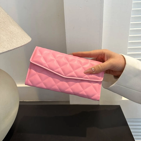 Elegante Damen Gesteppte Lange Geldbörse PU Leder Clutch Tasche Magnetverschluss Kartenhalter Mode Handtasche Vielseitig