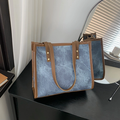 Vintage Damen Unterarm Tragetasche Große Kapazität PU Leder Marmor Struktur Nische Design Schultertasche Handtasche Pendeln