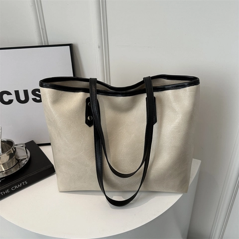 Vintage High-End Damen Tragetasche Mit Großer Kapazität 2024 Neue Mode Minimalistische PU Leder Unterarm Schulter Pendeltasche