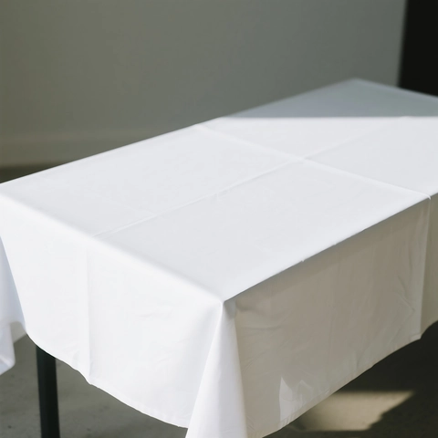 Disposable White Checkered Polyethylene Tablecloth Waterproof Oilproof Rectangle Plastic Table Cover For Party Wedding Event
